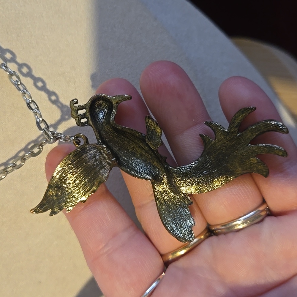 Vintage Y2k Colorful Phoniex Bird Pendant Necklace - Picture 3 of 5